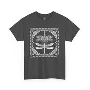 Graphic Dragonfly Insect Celtic Style Tee, Unisex Heavy Cotton T-Shirt, Bug Lover Gift, Nature Inspired Shirt, Unique Entomology Top, Insect