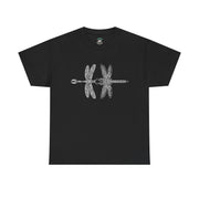 Graphic  Celtic Style Tee of dragonflies, Unisex Heavy Cotton T-Shirt, Bug Lover Gift, Nature Inspired Shirt, Unique Entomology Top, Insect