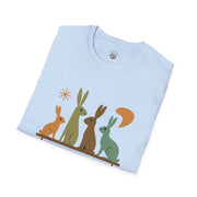 Vintage Retro Rabbits Unisex Softstyle T-Shirt, Rabbit Lover Gift, Cute Rabbit Tee, Animal Print Shirt, Graphic Tee for Rabbit Owners