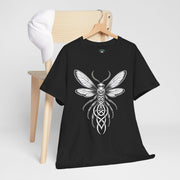 Graphic Insect Celtic Style Tee, Unisex Heavy Cotton T-Shirt, Bug Lover Gift, Nature Inspired Shirt, Unique Entomology Top, Insect