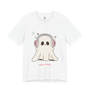 Cute Ghost 'Boo Jams' Unisex Tee, Halloween Shirt, Kawaii Ghost Top, Music Lover Gift, Spooky Season Apparel
