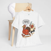 Funny Turkey Cardio Tee - Thanksgiving Gift, Unisex Cotton Shirt, Humor Tee, Fall Celebration Apparel, Holiday Humor T-Shirt