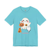 Cute Halloween Ghosts Tee, Unisex Halloween T-Shirt, Spooky Shirts for Adults, Pumpkin Boo Graphic Tee, Fall Celebration Apparel
