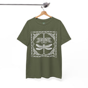 Graphic Dragonfly Insect Celtic Style Tee, Unisex Heavy Cotton T-Shirt, Bug Lover Gift, Nature Inspired Shirt, Unique Entomology Top, Insect