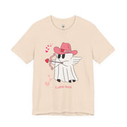 Cupid Boo Ghost T-Shirt, Unisex Jersey Tee, Cute Valentine's Day Gift, Funny Love Shirt, Perfect for Couples, Halloween Style