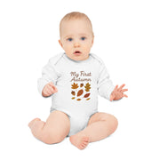 My First Autumn Organic Baby Bodysuit, Fall Baby Clothes, Seasonal Infant Suit, Cute Baby Gift, Thanksgiving Outfit, Eco-Friendly Babywear