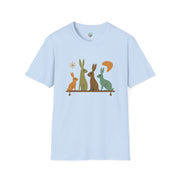 Vintage Retro Rabbits Unisex Softstyle T-Shirt, Rabbit Lover Gift, Cute Rabbit Tee, Animal Print Shirt, Graphic Tee for Rabbit Owners