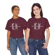 Graphic  Celtic Style Tee of dragonflies, Unisex Heavy Cotton T-Shirt, Bug Lover Gift, Nature Inspired Shirt, Unique Entomology Top, Insect