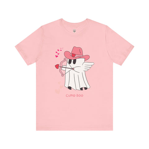 Cupid Boo Ghost T-Shirt, Unisex Jersey Tee, Cute Valentine's Day Gift, Funny Love Shirt, Perfect for Couples, Halloween Style