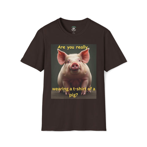 Humorous Pig T-Shirt, Funny Graphic Tee, Gift for Animal Lovers, Casual Wear, Unique Statement Shirt, Birthday and Party Apparel