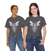 Graphic Insect Celtic Style Tee, Unisex Heavy Cotton T-Shirt, Bug Lover Gift, Nature Inspired Shirt, Unique Entomology Top, Insect