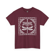 Graphic Dragonfly Insect Celtic Style Tee, Unisex Heavy Cotton T-Shirt, Bug Lover Gift, Nature Inspired Shirt, Unique Entomology Top, Insect