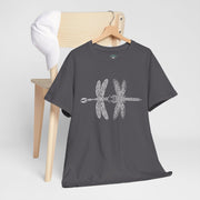 Graphic  Celtic Style Tee of dragonflies, Unisex Heavy Cotton T-Shirt, Bug Lover Gift, Nature Inspired Shirt, Unique Entomology Top, Insect