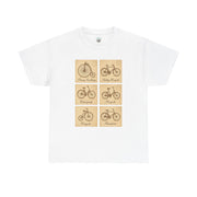 Vintage Bicycle T-Shirt | Old Postcard Style Cycling Graphic Tee | Retro Bike Rider Gift | Penny Farthing Shirt