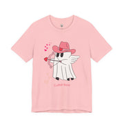 Cupid Boo Ghost T-Shirt, Unisex Jersey Tee, Cute Valentine's Day Gift, Funny Love Shirt, Perfect for Couples, Halloween Style