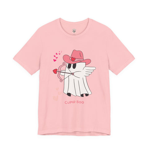 Cupid Boo Ghost T-Shirt, Unisex Jersey Tee, Cute Valentine's Day Gift, Funny Love Shirt, Perfect for Couples, Halloween Style