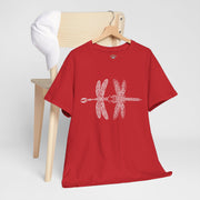 Graphic  Celtic Style Tee of dragonflies, Unisex Heavy Cotton T-Shirt, Bug Lover Gift, Nature Inspired Shirt, Unique Entomology Top, Insect