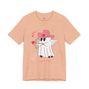 Cupid Boo Ghost T-Shirt, Unisex Jersey Tee, Cute Valentine's Day Gift, Funny Love Shirt, Perfect for Couples, Halloween Style