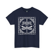 Graphic Dragonfly Insect Celtic Style Tee, Unisex Heavy Cotton T-Shirt, Bug Lover Gift, Nature Inspired Shirt, Unique Entomology Top, Insect