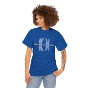Graphic  Celtic Style Tee of dragonflies, Unisex Heavy Cotton T-Shirt, Bug Lover Gift, Nature Inspired Shirt, Unique Entomology Top, Insect