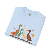 Vintage Retro Ducks Unisex Softstyle T-Shirt, Duck Lover Gift, Cute DucksTee, Animal Print Shirt, Graphic Tee for Duck Owners