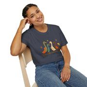 Vintage Retro Ducks Unisex Softstyle T-Shirt, Duck Lover Gift, Cute DucksTee, Animal Print Shirt, Graphic Tee for Duck Owners