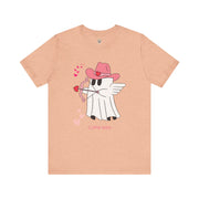 Cupid Boo Ghost T-Shirt, Unisex Jersey Tee, Cute Valentine's Day Gift, Funny Love Shirt, Perfect for Couples, Halloween Style