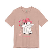 Cupid Boo Ghost T-Shirt, Unisex Jersey Tee, Cute Valentine's Day Gift, Funny Love Shirt, Perfect for Couples, Halloween Style