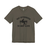 Funny Shopping Tee - 'Not Authorized to Shop Alone' Unisex Jersey Short Sleeve Shirt, Gift for Shopaholics, Casual Wear, Birthday [...]