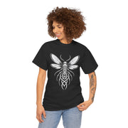 Graphic Insect Celtic Style Tee, Unisex Heavy Cotton T-Shirt, Bug Lover Gift, Nature Inspired Shirt, Unique Entomology Top, Insect