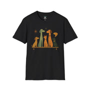 Vintage Retro Dogs Unisex Softstyle T-Shirt, Dog Lover Gift, Cute Puppy Tee, Animal Print Shirt, Graphic Tee for Dog Owners