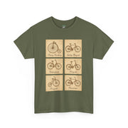 Vintage Bicycle T-Shirt | Old Postcard Style Cycling Graphic Tee | Retro Bike Rider Gift | Penny Farthing Shirt