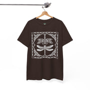 Graphic Dragonfly Insect Celtic Style Tee, Unisex Heavy Cotton T-Shirt, Bug Lover Gift, Nature Inspired Shirt, Unique Entomology Top, Insect
