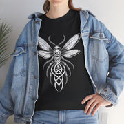 Graphic Insect Celtic Style Tee, Unisex Heavy Cotton T-Shirt, Bug Lover Gift, Nature Inspired Shirt, Unique Entomology Top, Insect