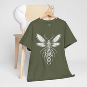 Graphic Insect Celtic Style Tee, Unisex Heavy Cotton T-Shirt, Bug Lover Gift, Nature Inspired Shirt, Unique Entomology Top, Insect