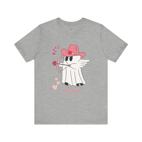 Cupid Boo Ghost T-Shirt, Unisex Jersey Tee, Cute Valentine's Day Gift, Funny Love Shirt, Perfect for Couples, Halloween Style