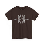 Graphic  Celtic Style Tee of dragonflies, Unisex Heavy Cotton T-Shirt, Bug Lover Gift, Nature Inspired Shirt, Unique Entomology Top, Insect