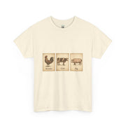 Vintage Farmyard Tee with Rooster Pig and Cow - Unisex Tee