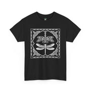 Graphic Dragonfly Insect Celtic Style Tee, Unisex Heavy Cotton T-Shirt, Bug Lover Gift, Nature Inspired Shirt, Unique Entomology Top, Insect