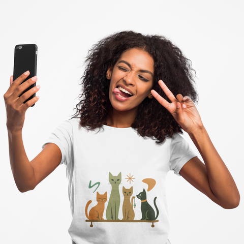 Feline Friends Cat Tee, Cute Cat Shirt for Cat Lovers, Animal Lover Gift, Pet Owner Apparel, Birthday, Casual Wear