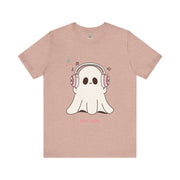 Cute Ghost 'Boo Jams' Unisex Tee, Halloween Shirt, Kawaii Ghost Top, Music Lover Gift, Spooky Season Apparel