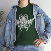 Graphic Insect Celtic Style Tee, Unisex Heavy Cotton T-Shirt, Bug Lover Gift, Nature Inspired Shirt, Unique Entomology Top, Insect