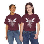 Graphic Insect Celtic Style Tee, Unisex Heavy Cotton T-Shirt, Bug Lover Gift, Nature Inspired Shirt, Unique Entomology Top, Insect