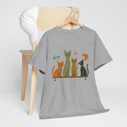 Whimsical Cat Graphic Tee, Fun Cat Lover Shirt, Cute Casual Wear, Gift for Cat Owners, Pet-Themed Apparel, Unisex Cat Tee