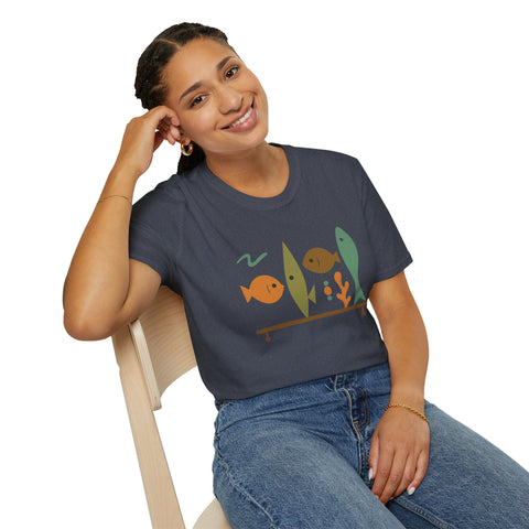 Retro Cute Fish Unisex T-Shirt, Vintage Ocean Tee, Graphic Sea Life Top, Animal Lover Gift, Coastal Apparel