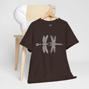 Graphic  Celtic Style Tee of dragonflies, Unisex Heavy Cotton T-Shirt, Bug Lover Gift, Nature Inspired Shirt, Unique Entomology Top, Insect