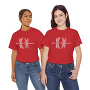 Graphic  Celtic Style Tee of dragonflies, Unisex Heavy Cotton T-Shirt, Bug Lover Gift, Nature Inspired Shirt, Unique Entomology Top, Insect