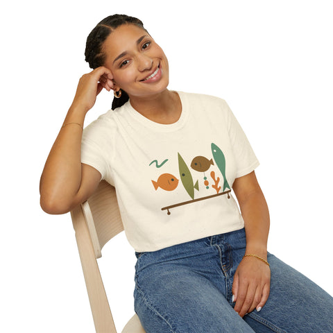 Retro Cute Fish Unisex T-Shirt, Vintage Ocean Tee, Graphic Sea Life Top, Animal Lover Gift, Coastal Apparel