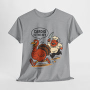 Funny Turkey Cardio Tee - Thanksgiving Gift, Unisex Cotton Shirt, Humor Tee, Fall Celebration Apparel, Holiday Humor T-Shirt