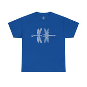 Graphic  Celtic Style Tee of dragonflies, Unisex Heavy Cotton T-Shirt, Bug Lover Gift, Nature Inspired Shirt, Unique Entomology Top, Insect